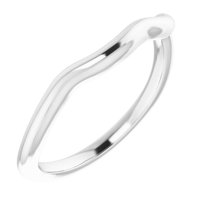 14k White Band For 3 Mm Round Ring
