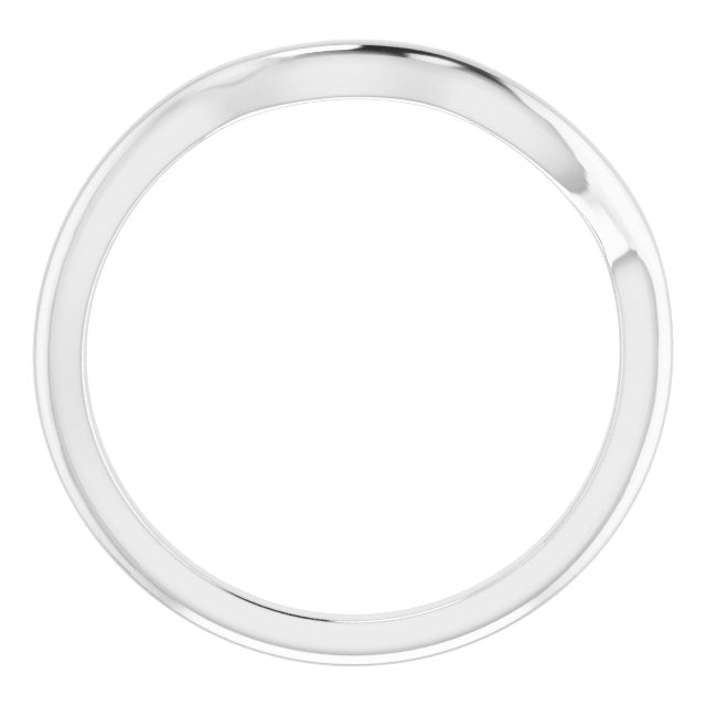 14k White Band For 3 Mm Round Ring