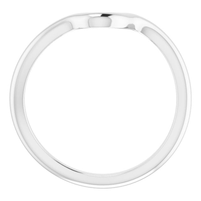 14k White Band For 5x3 Mm Pear Ring