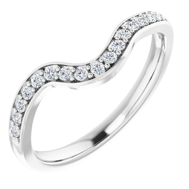 14k White 1/5 Ctw Natural Diamond Band