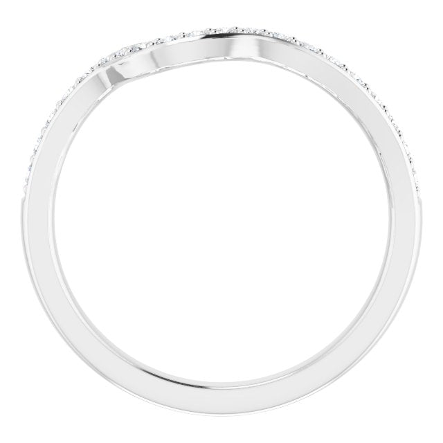 14k White 1/5 Ctw Natural Diamond Band