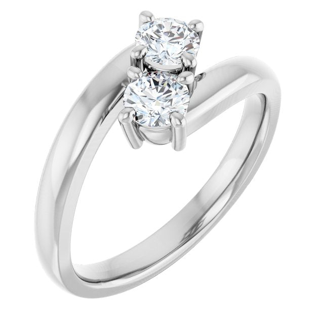 14k White 1/2 Ctw Natural Diamond Ring