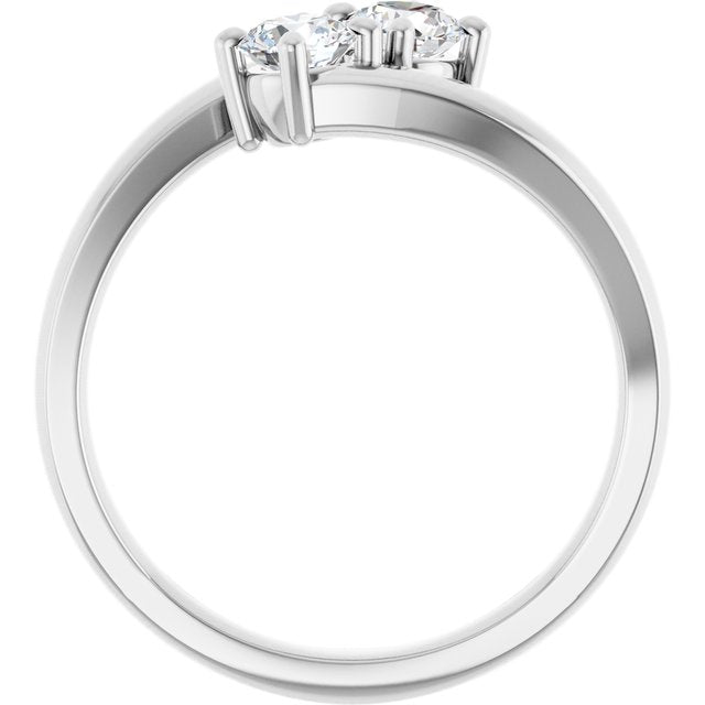 14k White 1/2 Ctw Natural Diamond Ring