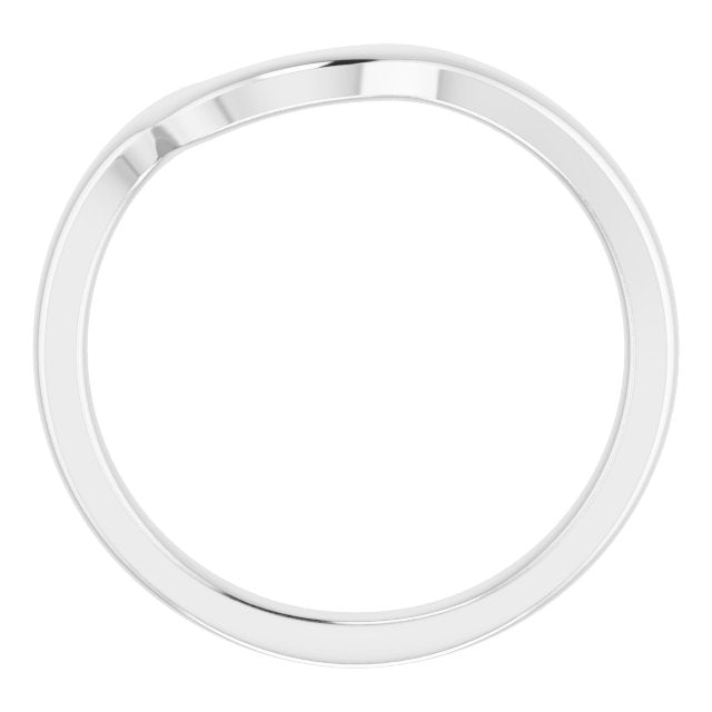 14k White Band For 6.5 Mm Round Ring