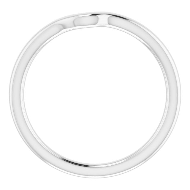 14k White Band For 4.4 Mm Round Ring