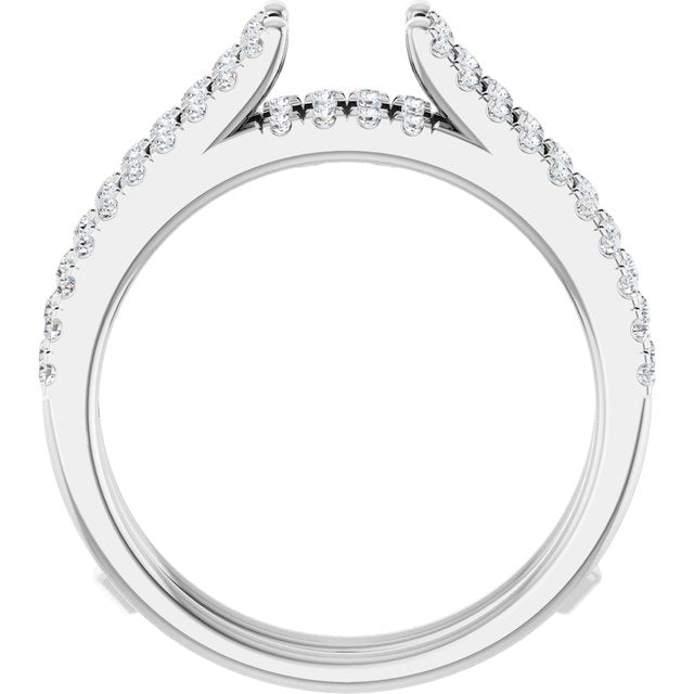 14k White 1/2 Ctw Lab-grown Diamond Ring Gurad