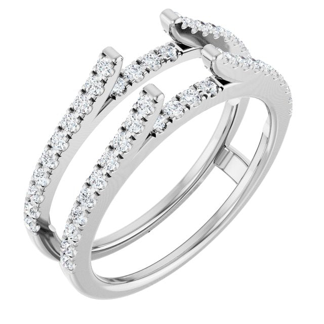 14k White 1/2 Ctw Lab-grown Diamond Ring Gurad
