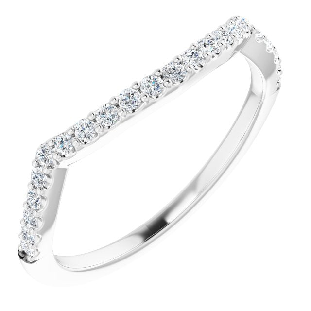 14k White 1/4 Ctw Natural Diamond Matching Band