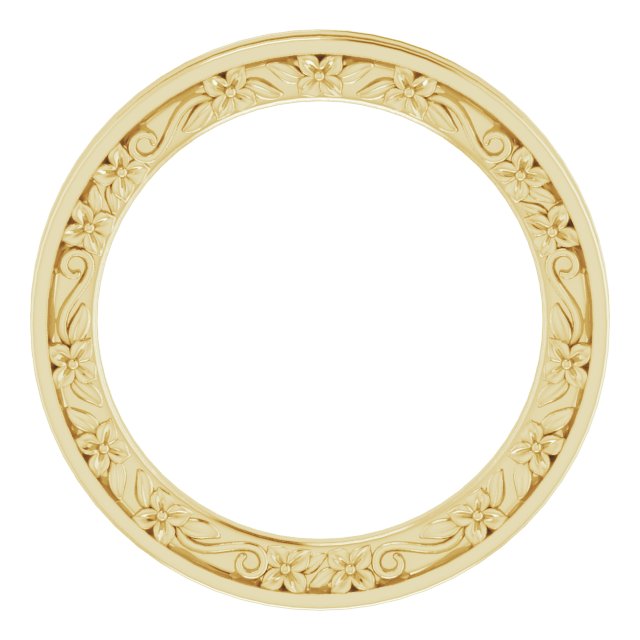 14k Yellow 2.5 Mm Floral Band Size 6.5