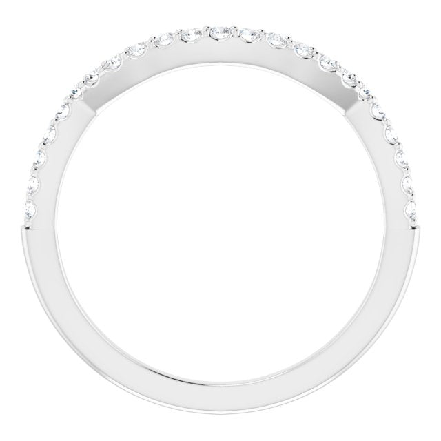 14k White 1/4 Ctw Natural Diamond Matching Band