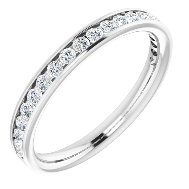 14k White 3/8 Ctw Natural Diamond Band
