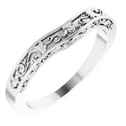 14K White Floral-Inspired Matching Band