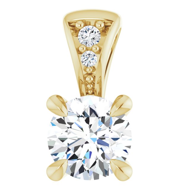 14K Yellow 1/4 Natural Diamond Pendant