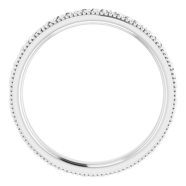 Sterling Silver 3 mm Celtic-Inspired Milgrain Band Size 5