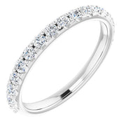14k White 1/2 Ctw Natural Diamond Matching Band