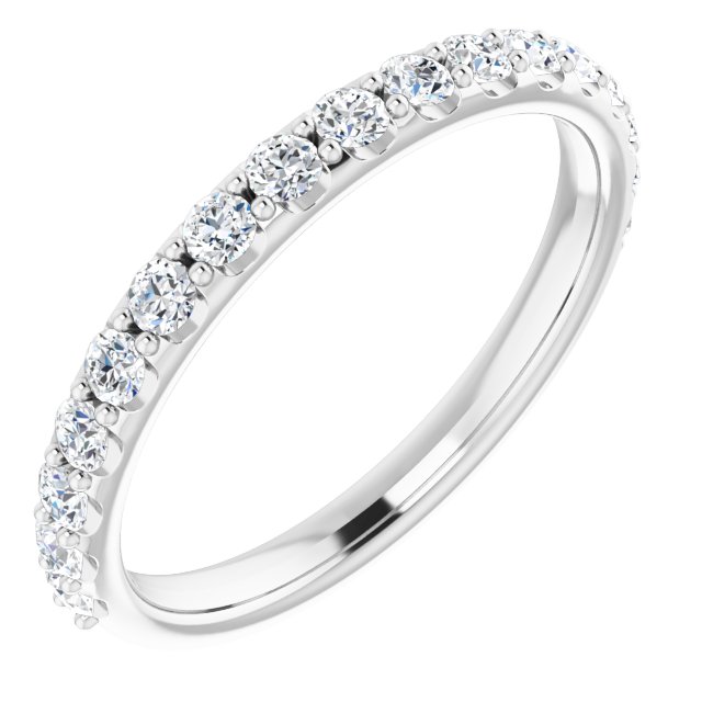 14k White 1/2 Ctw Natural Diamond Matching Band