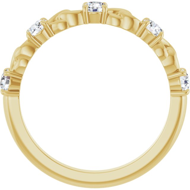 14K Yellow 1/2 CTW Natural Diamond Stackable Ring