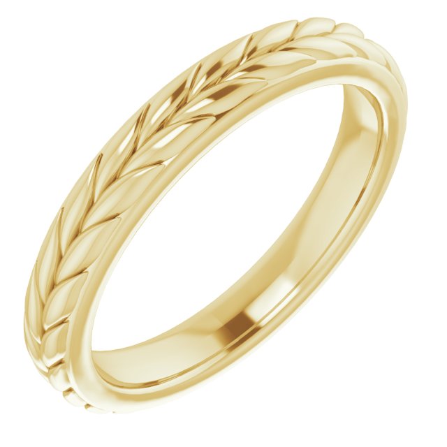 14k Yellow 3 Mm Floral Band Size 5