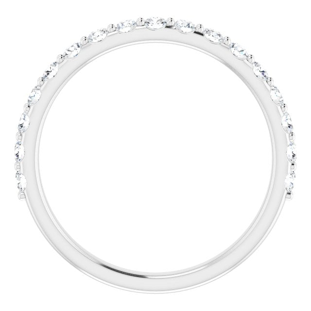 14k White 1/2 Ctw Natural Diamond Matching Band