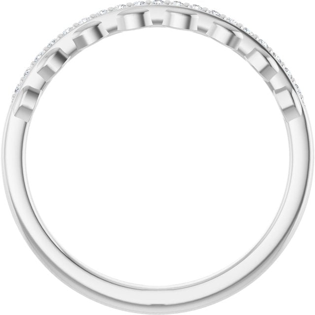 14k White .07 Ctw Diamond Band For 6.5 Mm Round Ring