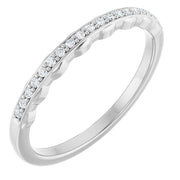 14k White .07 Ctw Diamond Band For 6.5 Mm Round Ring
