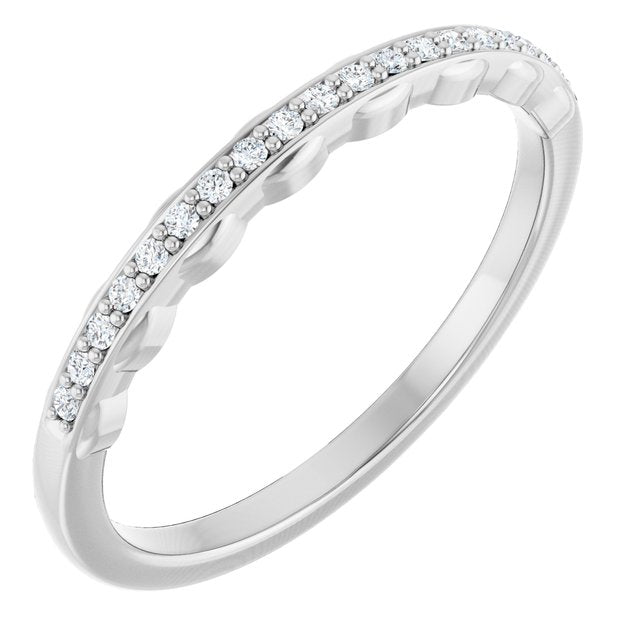 14k White .07 Ctw Diamond Band For 6.5 Mm Round Ring