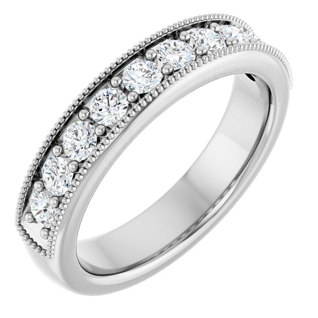 14k White 5/8 Ctw Lab-grown Diamond Anniversary Band