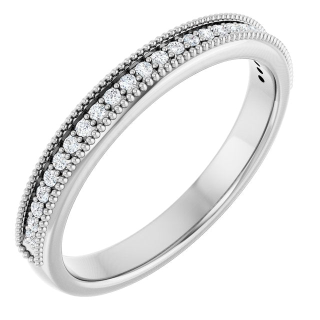 14k White 1/3 Ctw Natural Diamond Anniversary Band