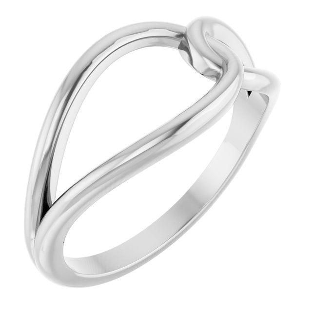 14K White Interlocking Circle Ring
