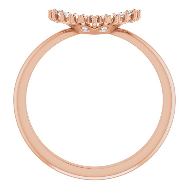 14K Rose .08 CTW Natural Diamond Matching Band