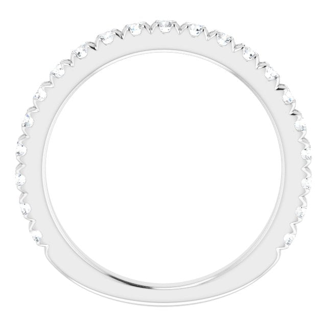 14k White 5/8 Ctw Diamond Matching Band