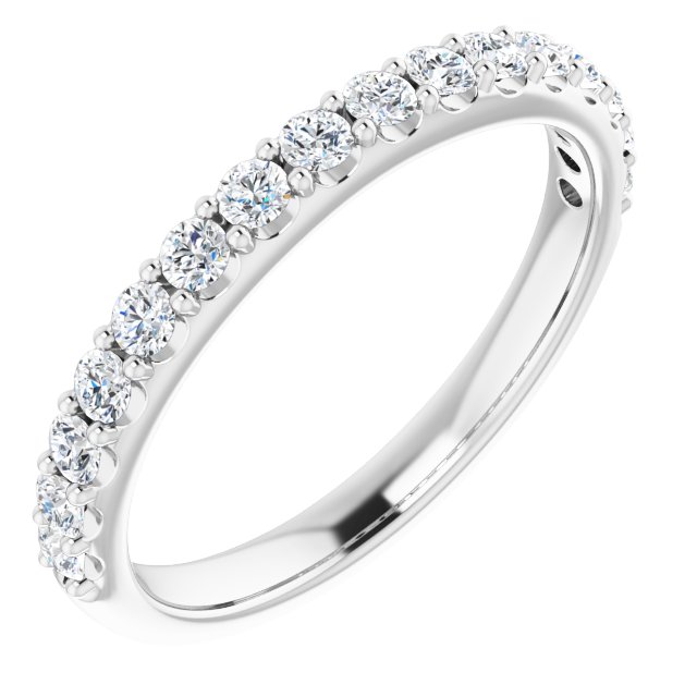 14K White 1/2 CTW Natural Diamond Matching Band