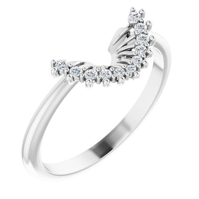 14K White .08 CTW Natural Diamond Matching Band