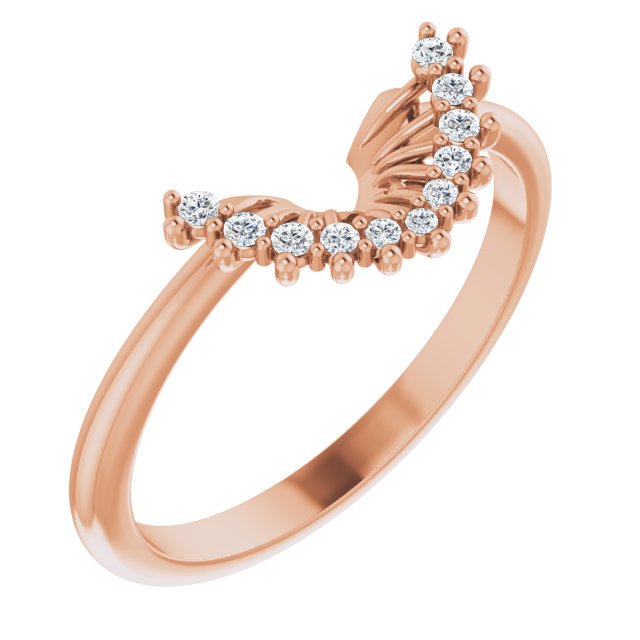 14K Rose .08 CTW Natural Diamond Matching Band