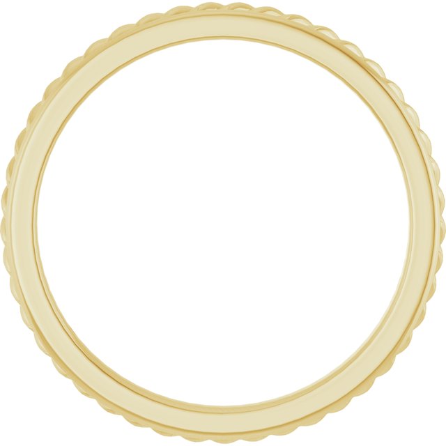 14k Yellow 2 Mm Rope Band Size 7