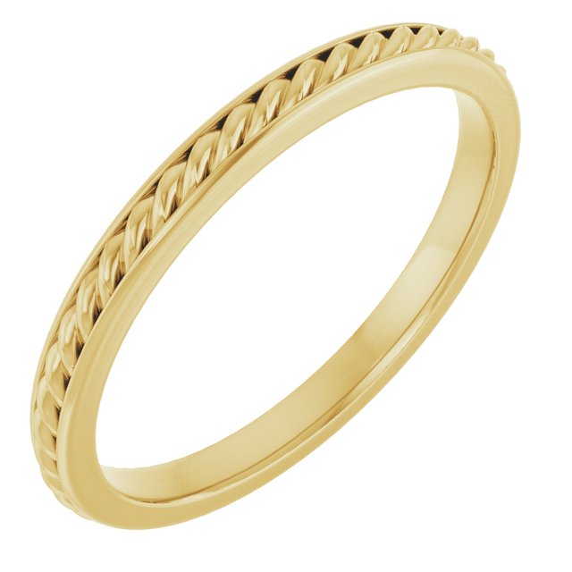 14k Yellow 2 Mm Rope Band Size 7