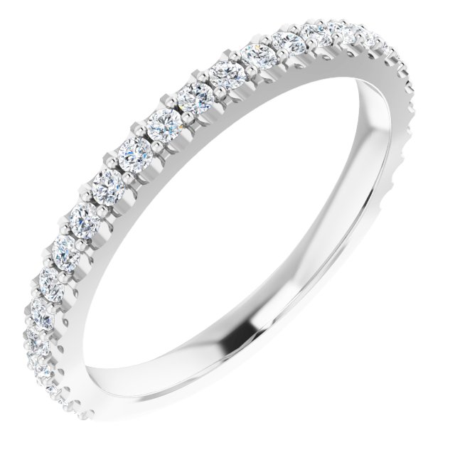14K White 3/8 CTW Matching Natural Diamond Band