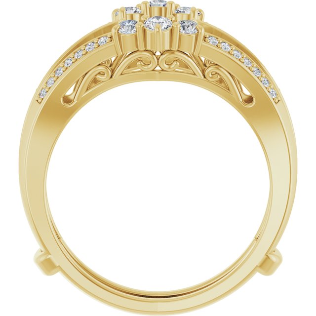 14k Yellow 1/3 Ctw Natural Diamond Ring Guard