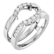 14k White 1/2 Ctw Natural Diamond Ring Guard