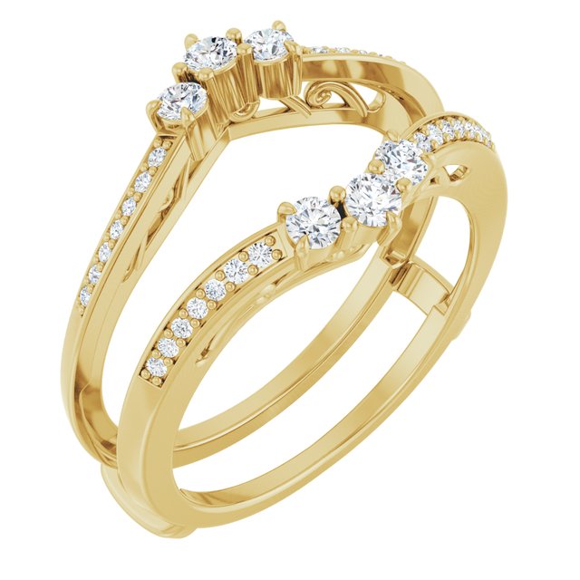 14k Yellow 1/3 Ctw Natural Diamond Ring Guard