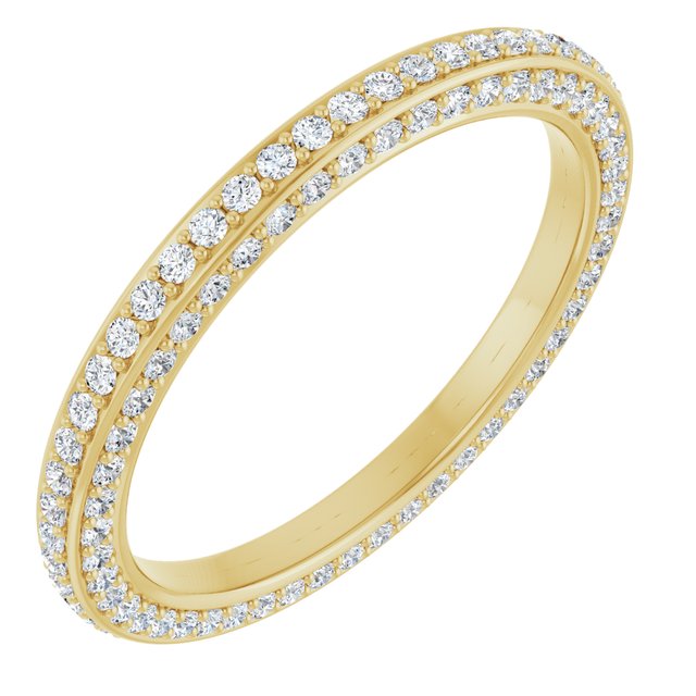 14k Yellow 3/4 Ctw Natural Diamond Eternity Band Size 7