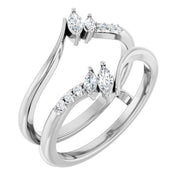 14K White 1/4 CTW Natural Diamond Ring Guard