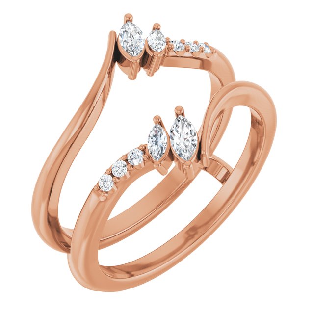 14K Rose 1/4 CTW Natural Diamond Ring Guard