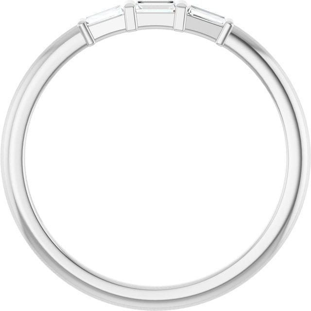 14K White 1/6 CTW Natural Diamond Stackable Ring