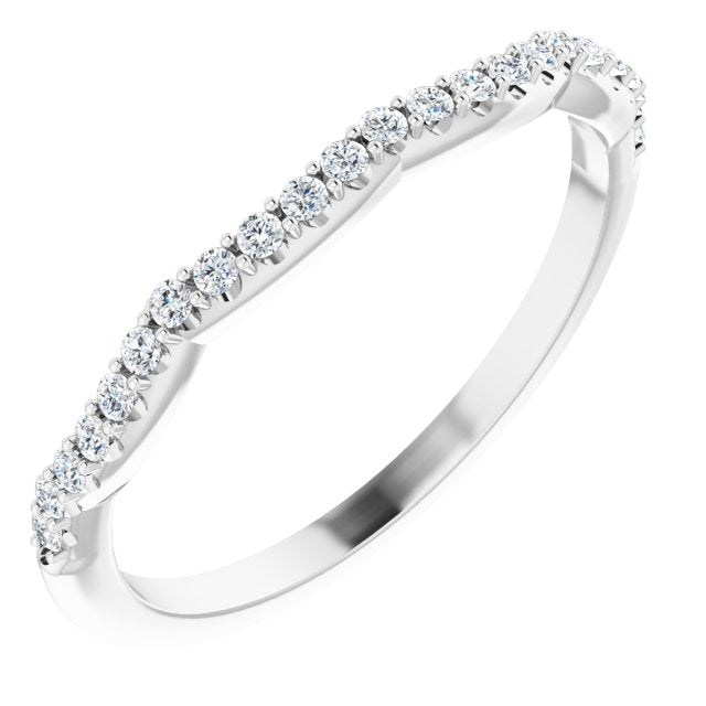 14k White 1/6 Ctw Natural Diamond Matching Band