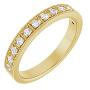 14k Yellow 1/4 Ctw Natural Diamond Milgrain Anniversary Band