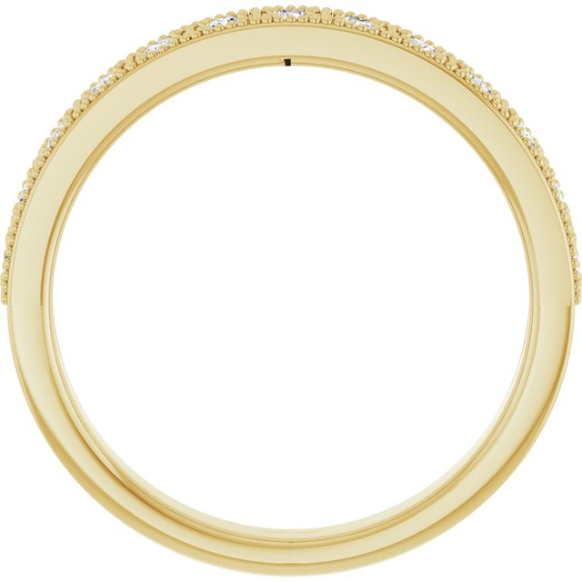 14k Yellow 1/4 Ctw Natural Diamond Milgrain Anniversary Band