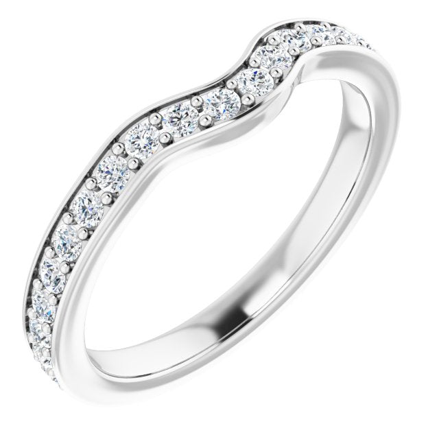 14K White 3/8 CTW Diamond Band