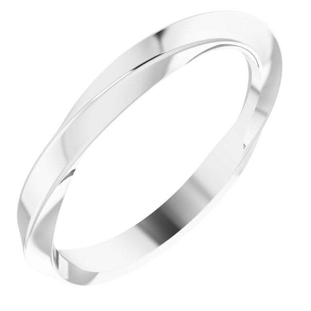 14k White 2.5 Mm Twisted Matching Band