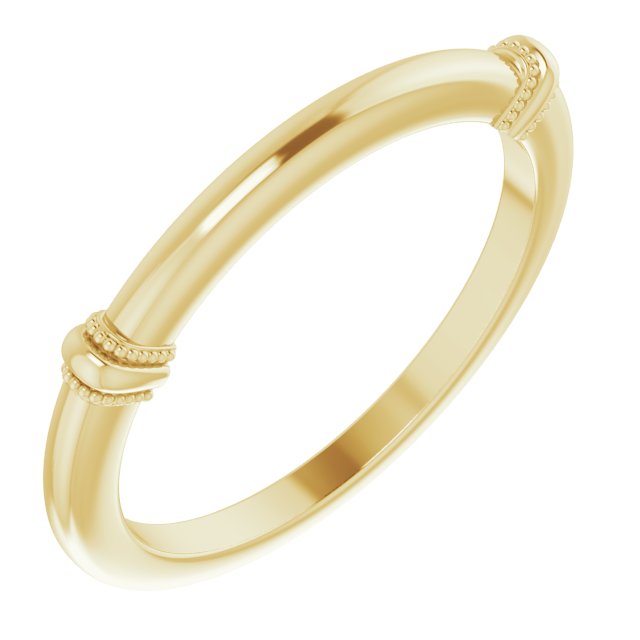 14K Yellow 1.8 mm Milgrain Matching Band